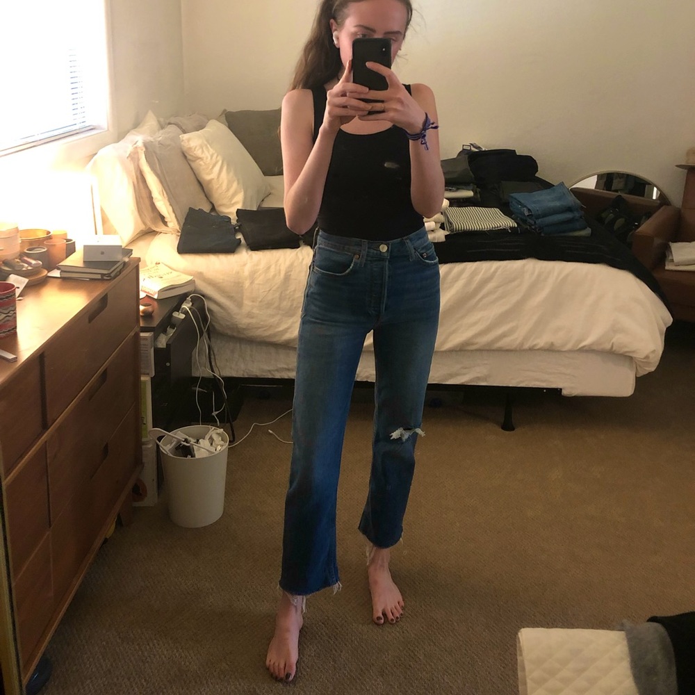 Straight Leg Re/Done Ripped Jeans